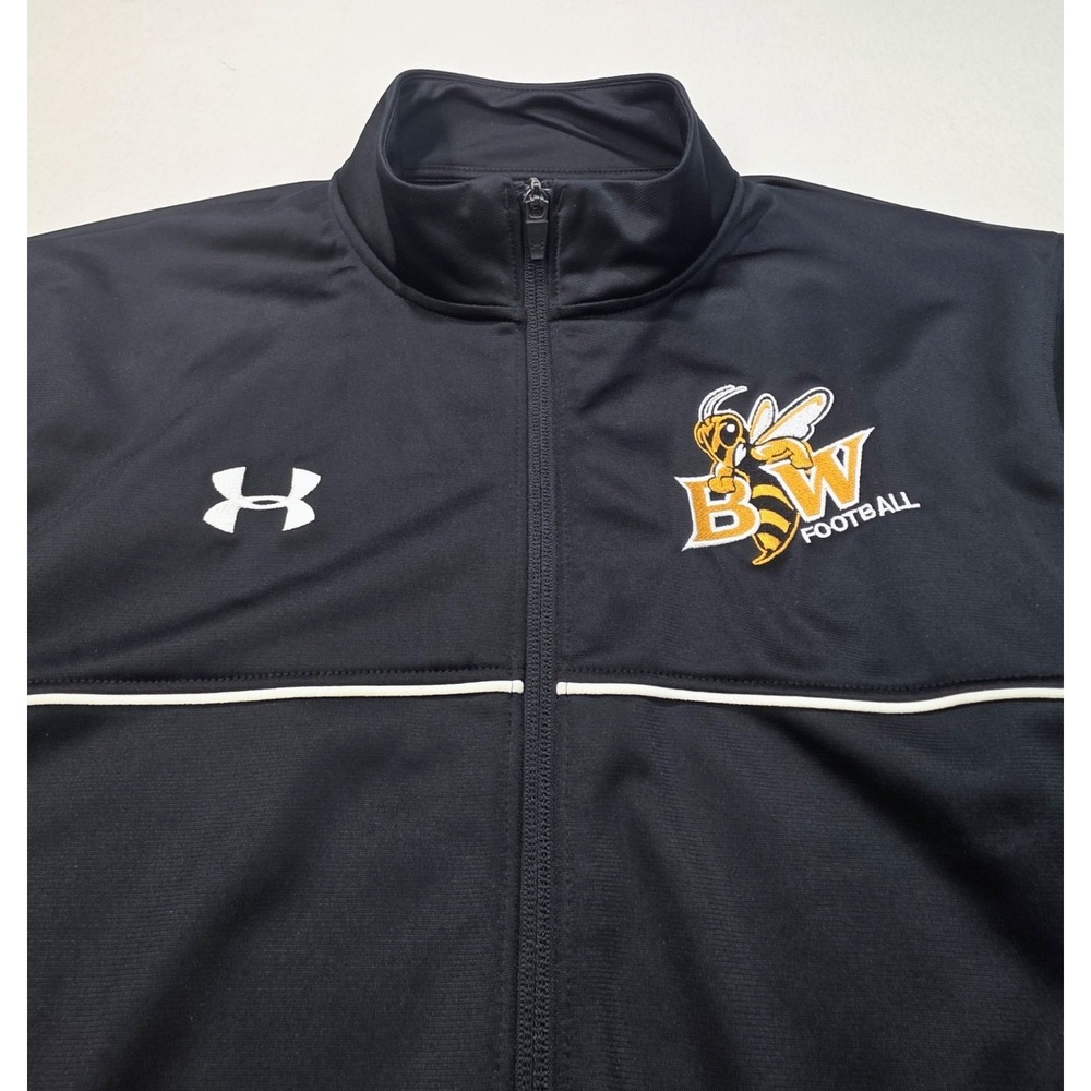 Under Armour Baldwin Wallace Yellow Jacket Mens XL Full Zip Windbreaker Football